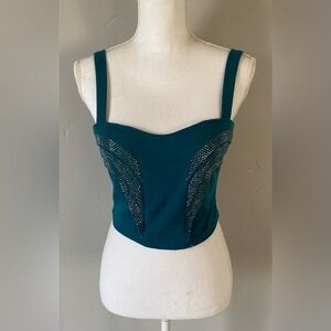 DO+BE Teal Studded Crop Top